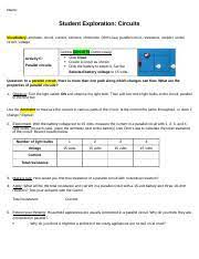Instructions and help about gizmos circuits answer key form. Equivalent Resistance Of Parallel Component 2 Calculate Add Up The Resistance Course Hero
