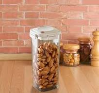 Vacuum Sealed Grain Storage Jar | Airtight Food Container with Pressurized  Venting System | 650ml/1300ml/1800ml Clear PET Plastic Canister for Kitchen  ...