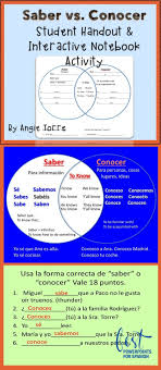 Spanish Saber And Conocer Interactive Notebook Activity And