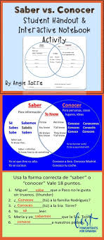 spanish saber and conocer interactive notebook activity and