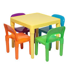 Look for lower activity tables for young toddlers, or consider an adjustable set that grows with your child—simply swap out the legs to convert the table to the height of a kid's desk. Ubesgoo Kids Plastic Table And 4 Chairs Set Toddler Activity Table Walmart Com Walmart Com