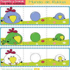 Grande Mediano Pequeno Ninos Actividades Actividades Infantiles Gallinas