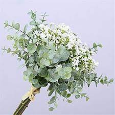 Skyseen Artificial Flowers Eucalyptus Leaf Babys Breath Gypsophila Bouquets Wedding Party Gypsophila Bouquet Wedding Flower Arrangements Fresh Wedding Flowers