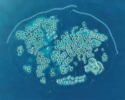 Dubai on the world map. World Island Dubai