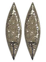 This wall sconce candle holder can hold one single candle. Decorshore Bella Palacio Mirrored Glass Mosaic Metal Wall Mounted Decorative Candle Holder Wall Sconce Set Of 2 Large Size 18 In Light Weight Wall Decor Decorshore