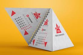 Free for personal and commercial… Spiral Pyramid Desk Calendar Mockup Desk Calendar Mockup Printable Calendar Template Stationery Mockup