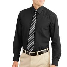 Big Men S Solid Dress Shirt With Match Black Solid Dress Solid Dress Shirt Shirts