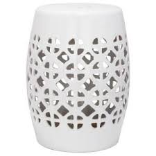 Black And White Ceramic Garden Stool Safavieh Circle Lattice White Ceramic Patio Stool Acs4508a Ceramic Garden Stools White Garden Stools Garden Stool