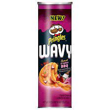 Pringles Wavy Potato Crisps Tangy Bbq Potato Crisps Bbq Potatoes