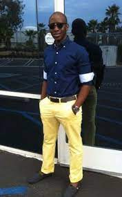 Navy blue and yellow dress. Blue And Yellow Fashion Navy Blue And Yellow More Mens Yellow Pants Mens Fashion Fall Outfits Classy Men
