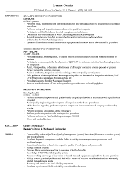What every quality control resume needs to include is a strong list of professionally presented experience. Receiving Inspector Resume Samples Velvet Jobs