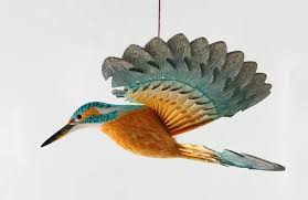Birds That Don T Fly Well Wooden Bird Hand Carved Kingfisher Fan Bird Mobile Wood Anniversary Flying Bird Decor Handmade Bird Art Hanging Bird W Mythical Birds Wooden Bird Bird Art