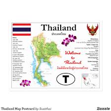 Thailand Map Postcard Thailand Map Postcard Postcards Diy