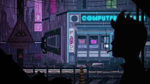 Maybe you would like to learn more about one of these? Amplitude Problem Computer Corner By Valenberg On Deviantart Pixel Art Pixel Animation Cyberpunk City