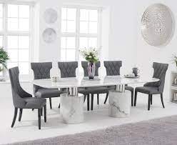 Check spelling or type a new query. Antonio 260cm White Marble Dining Table With Freya Chairs Antonio