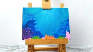 'coral reef watercolor painting' by redfinchdesigns. Easy Acrylic Seascape Painting Tutorial Underwater Coral Reef Youtube