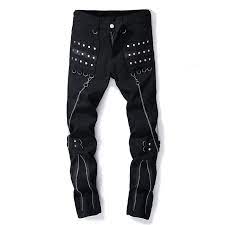 Ripped jeans are one of the hottest and most versatile trends in men's jeans. Hot Sell Mens Straight Denim Pants Clothes Ripped Jeans For Men Black Slim Vintage Skinny Jeans Fashion Chain Black Jeans 369 Jeans Aliexpress
