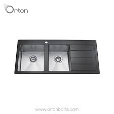 Ease in cleaning is enable through the smooth surface of this drainboard sink. Granite Composite Drop In Double Bowl Kitchen Sink With Drainboard In Black China Kitchen Sink Stainless Steel Kitchen Sink Made In China Com