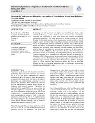 A correspondence/letters column (= that prints some of the letters a newspaper receives ). Pdf Ideological Challenges And Linguistic Approaches To Translating A Jewish Semi Religious Text Into Malay International Journal Of Linguistics Literature And Translation Ijllt Academia Edu