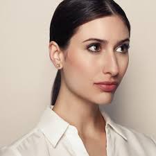 Frederic Sage Diamond Flower Dainty Stud Earrings in Yellow Gold