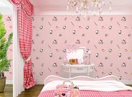 The single bed comes with a big head of the kitty in the form of a headboard, a pink body and white legs and hands. Kids Room Home Hello Kitty Children Wall Paper Pvc Wallpaper Buy Wallpapers For Kids Room Children Wall Paper 3d Kids Room Wallpapers Product On Alibaba Com