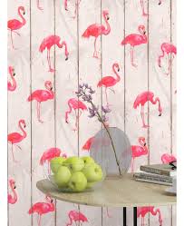 Please do not use the screen image as a representation of the wallpaper colour as this varies from monitor to monitor. Rasch Barbara Becker Flamingo Wallpaper Natural 479720 Feature Bedroom