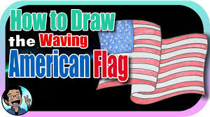 How to draw the american flag step by step? How To Draw A Waving American Flag Youtube