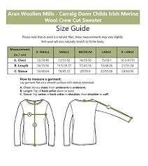 aran woollen mills carraig donn childs irish merino wool crew cut sweater