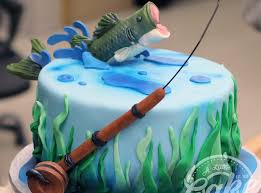 Bake one of our most popular birthday cakes, blow out the candles and make a wish. Fishing Themed Birthday Groomsmen Cake Fish Jumping Out Of Water Cake