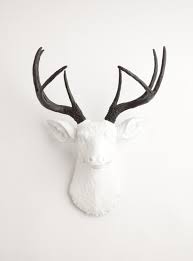 Black And White Deer Wall Art Amazon Com The Maud Resin Deer Head White Deer Head W Black Antlers Wall Decor Stag Head Wall Mount Fa Faux Deer Head Faux Deer White Faux Taxidermy