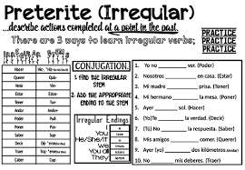 Check spelling or type a new query. Spanish Preterite Tense Worksheet Irregular Teaching Resources
