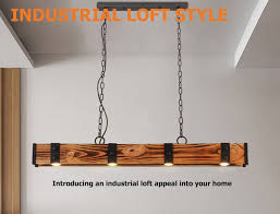 Rowen Industrial Loft Style 4 Light Led Linear Rust Wood Metal Island Pendant Light In 2020 Wood Metal Island Metal Island Island Pendant Lights