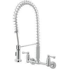 As the name implies, this product has two handles. Tosca 2 Handle Wall Mount Pull Down Sprayer Kitchen Faucet In Chrome 255 K820 T The Home Depot In 2021 Wall Mount Kitchen Faucet Kitchen Faucet With Sprayer Kitchen Faucet