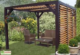 Pergola Ombra Avec Lames Orientables Cote Et Toit En Bois Pergola Bois Auvent Bois Pergola