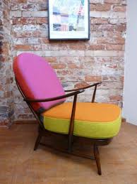 60 S Retro Ercol 203 Windsor Arm Chair Multi Coloured Wool Cushions Vintage Ebay 350 Reupholster Furniture Upscale Furniture Ercol Furniture