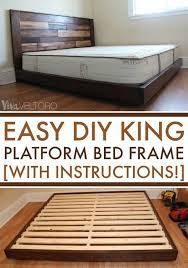 Anyway, here's how i built the platform bed frame… i measured down 3 1/4 inches from the top of the frame, and aligned the top edge of the 2″ x 3″ lumber, and then attached it using wood glue and the bed size(full or queen?) we need to go shopping for a new mattress for my dh and i dread it. Easy Diy Platform Bed Frame For A King Bed With Instructions