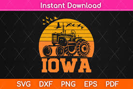 Unikatowe, personalizowane i ręcznie robione przedmioty z naszych sklepów. Iowa Vintage Retro Tractor Farmer Svg Graphic By Graphic School Creative Fabrica