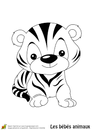 17 animaux faciles à dessiner à partir d'ovales! Coloriage Bebe Tigre