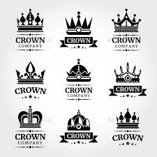 Black And White Crown Logo Royal Vector Crown Emblems In Black Star Logo Design Logo Design Template Vintage Logo Design