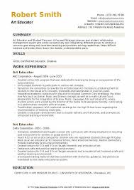 art educator resume samples qwikresume