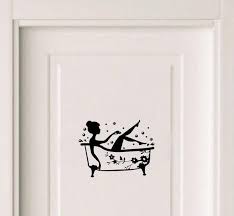 Bathing Girl Decal Vinyl Doors Door Stickers Girls Wall Decals