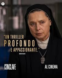 Un'opera pienamente riuscita e ricca di pathos". #Conclave di Edward  Berger, con Ralph Fiennes, Stanley Tucci, John Lithgow, Sergio Castellitto  e Isabella Rossellini, è al cinema.