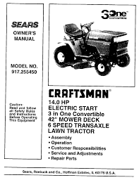 Replacements for ariens, craftsman, husqvarna, poulan and more! Craftsman 917 255450 Owner S Manual Pdf Download Manualslib