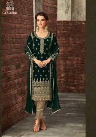 Mohini Fashion Designer Pure Velvet Salwar Suit Fashion Kurti Neck Designs Velvet Pants
