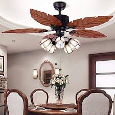 The ceiling fan is totally unique in the world of ceiling fans because it mounts flush to the ceiling. 52 Tropical Ceiling Fan With Remote Palm Wooden Leaf Ceiling Fan With 5 Glass Lampshade And Hand Carved Reversible Blades Fo Walmart Canada