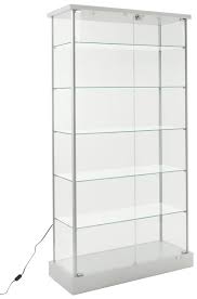 Glass display cabinets with lights. Glass Display Cabinet 4 Hidden Casters 2 Led Lights