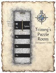 Hey guys, i was looking through my older d&d books for interesting puzzles and traps, and i have to say that i had some trouble finding any. Trimeg S Puzzle Room Tabletop Rpg Maps Dungeon Maps Map