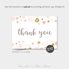 pink and gold thank you card