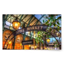 The Apple Market Covent Garden London Rectangular Sticker Christmas Stickers Xmas Eve Custom Covent Garden London Christmas Craft Supplies Christmas Stickers