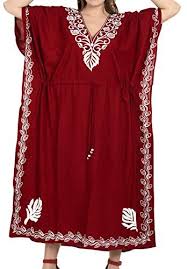 Des kimono femme grande taille livrés prestement avec réductions ? La Leela Femmes Rayonne Longue Kaftan Tunique Kimono Brode Grande Taille Robe Pour Loungewear Vacances Vetement De Nuit Plage Tous Les Jours Haut Robes Maxi Caftan Bh Chemises De Nuit